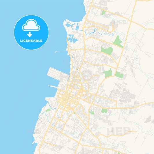 Printable street map of Bacolod, Philippines