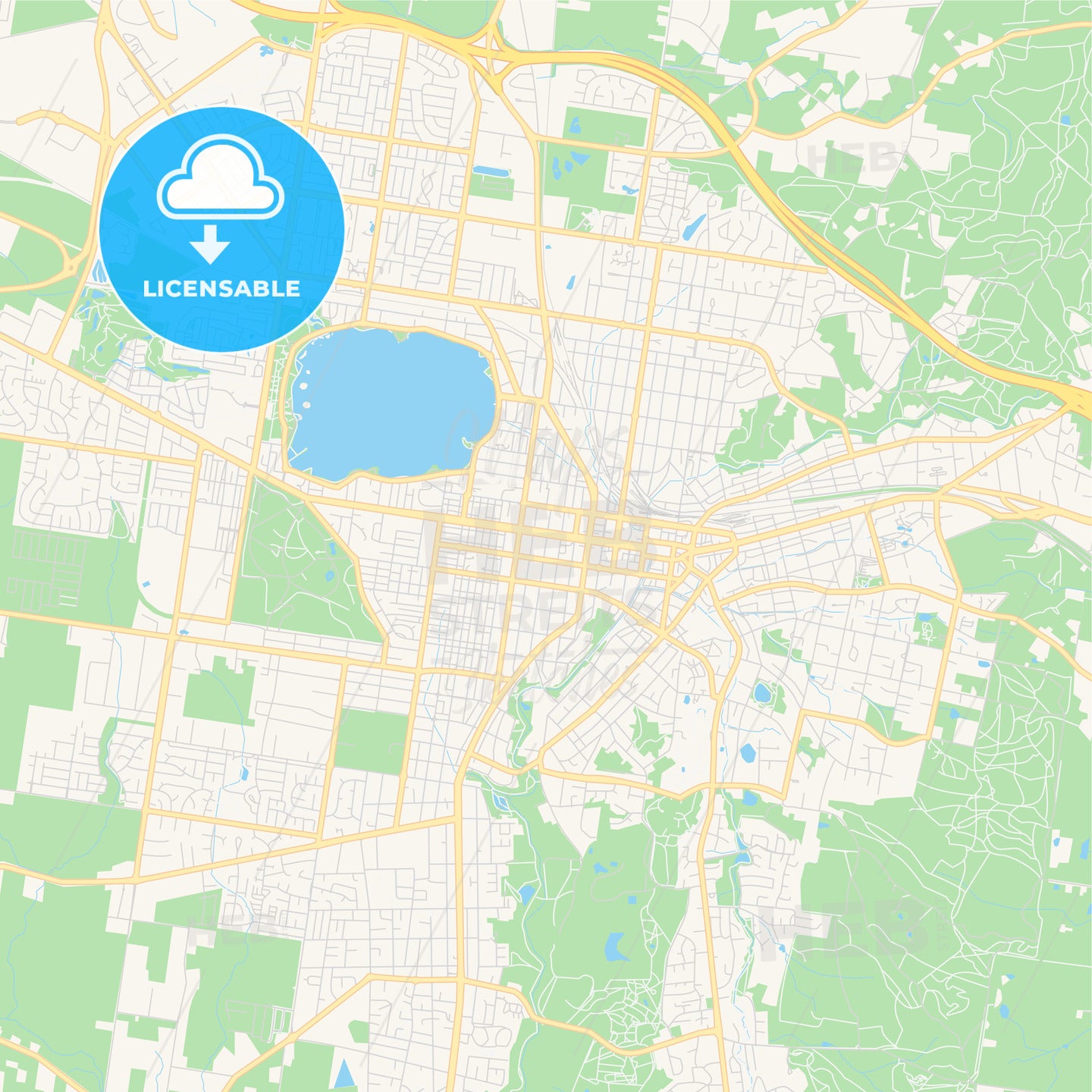 Printable street map of Ballarat, Australia