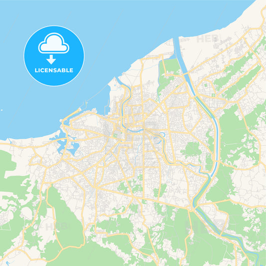 Printable street map of Banda Aceh, Indonesia