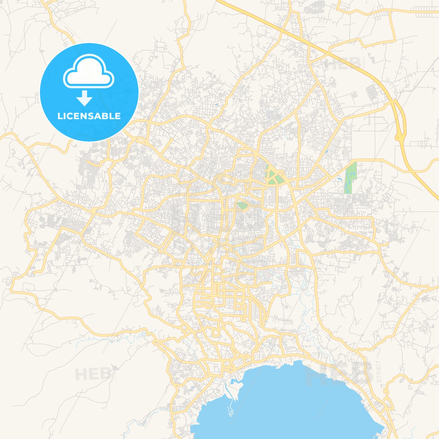 Printable street map of Bandar Lampung, Indonesia