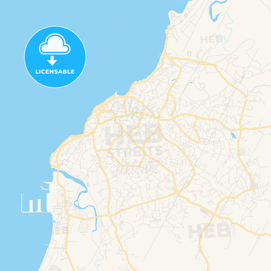 Printable street map of Bata, Equatorial Guinea