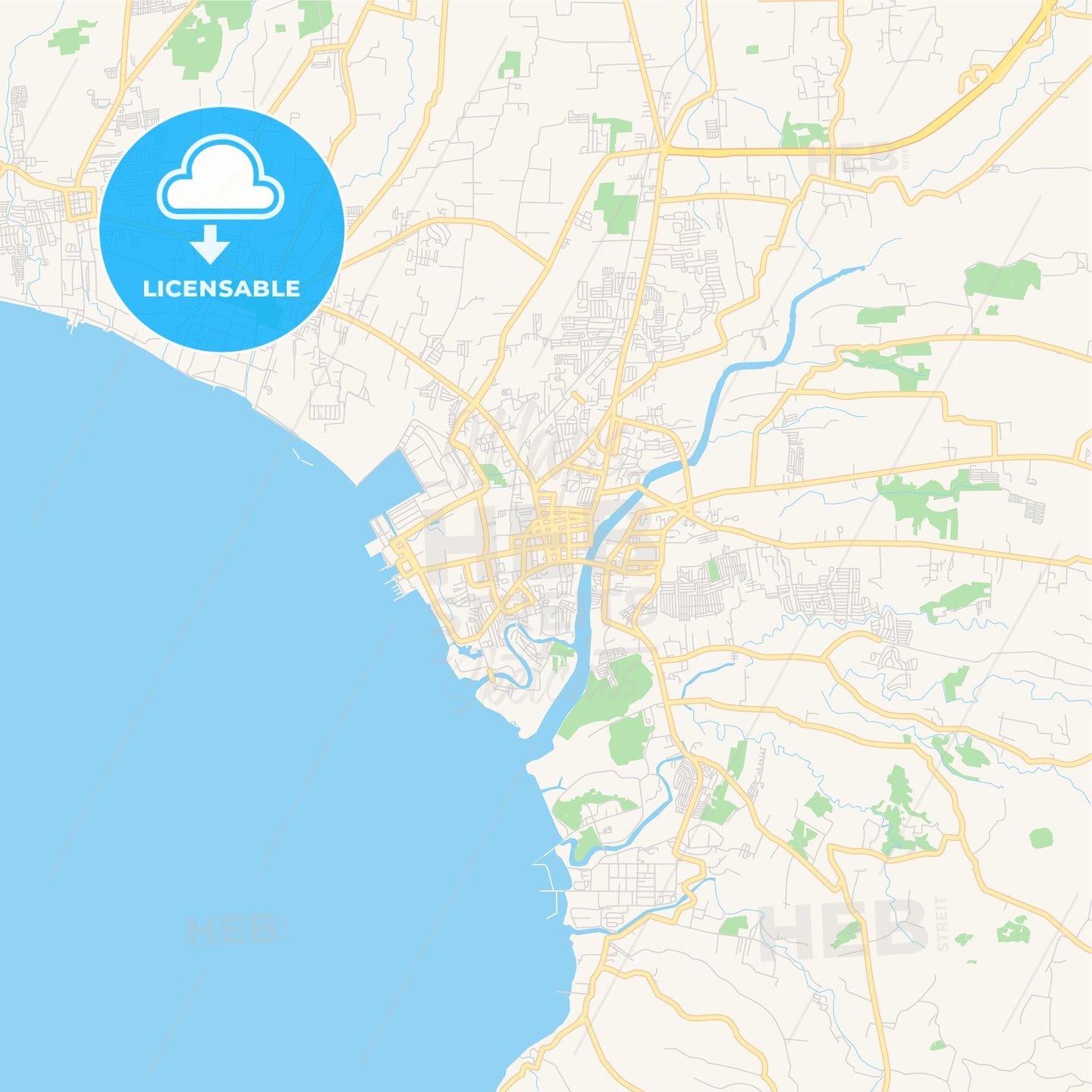 Printable street map of Batangas City, Philippines