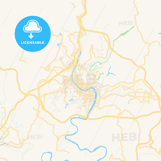 Printable street map of Bazhong, China