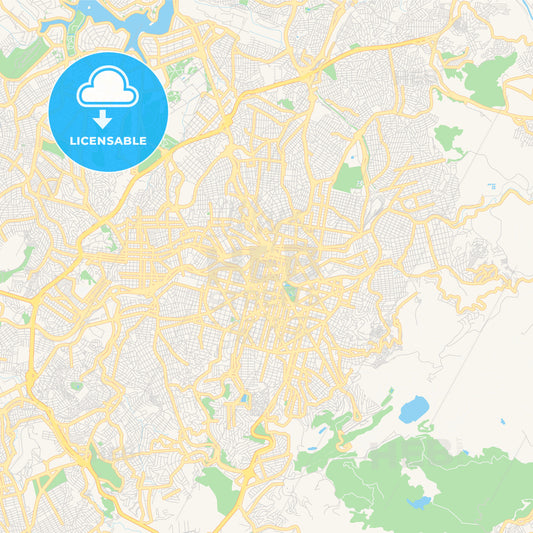 Printable street map of Belo Horizonte, Brazil