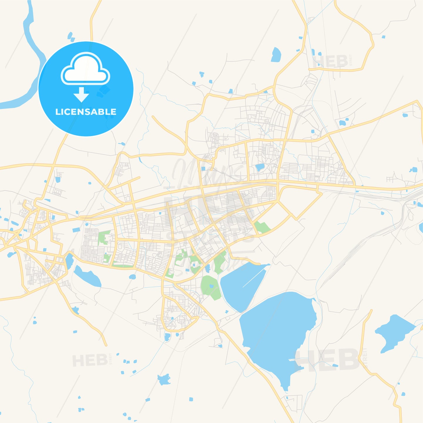 Printable street map of Bhilai, India