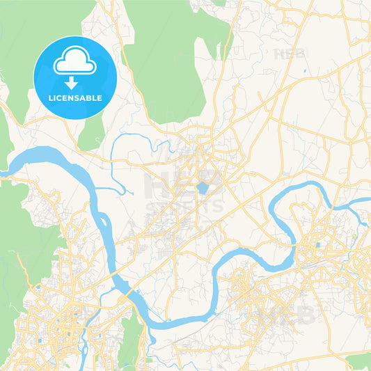Printable street map of Bhiwandi, India