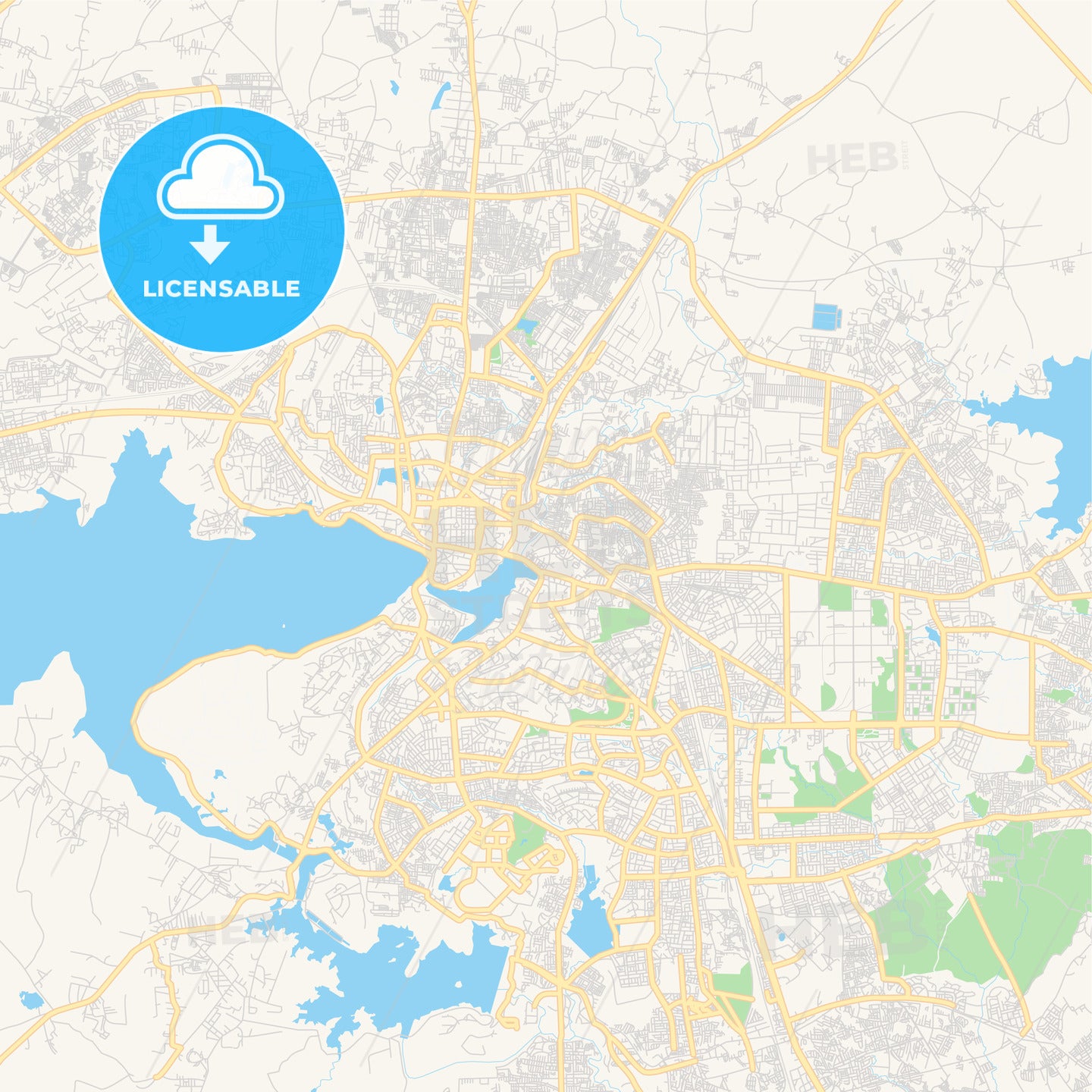 Printable street map of Bhopal, India