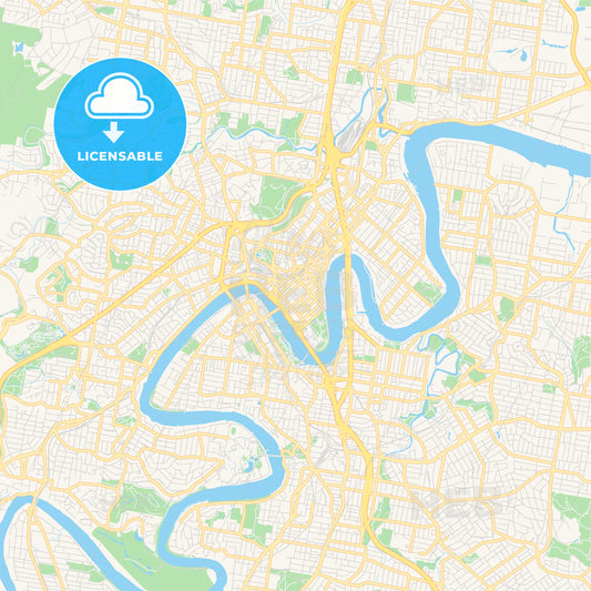 Printable street map of Brisbane, Australia