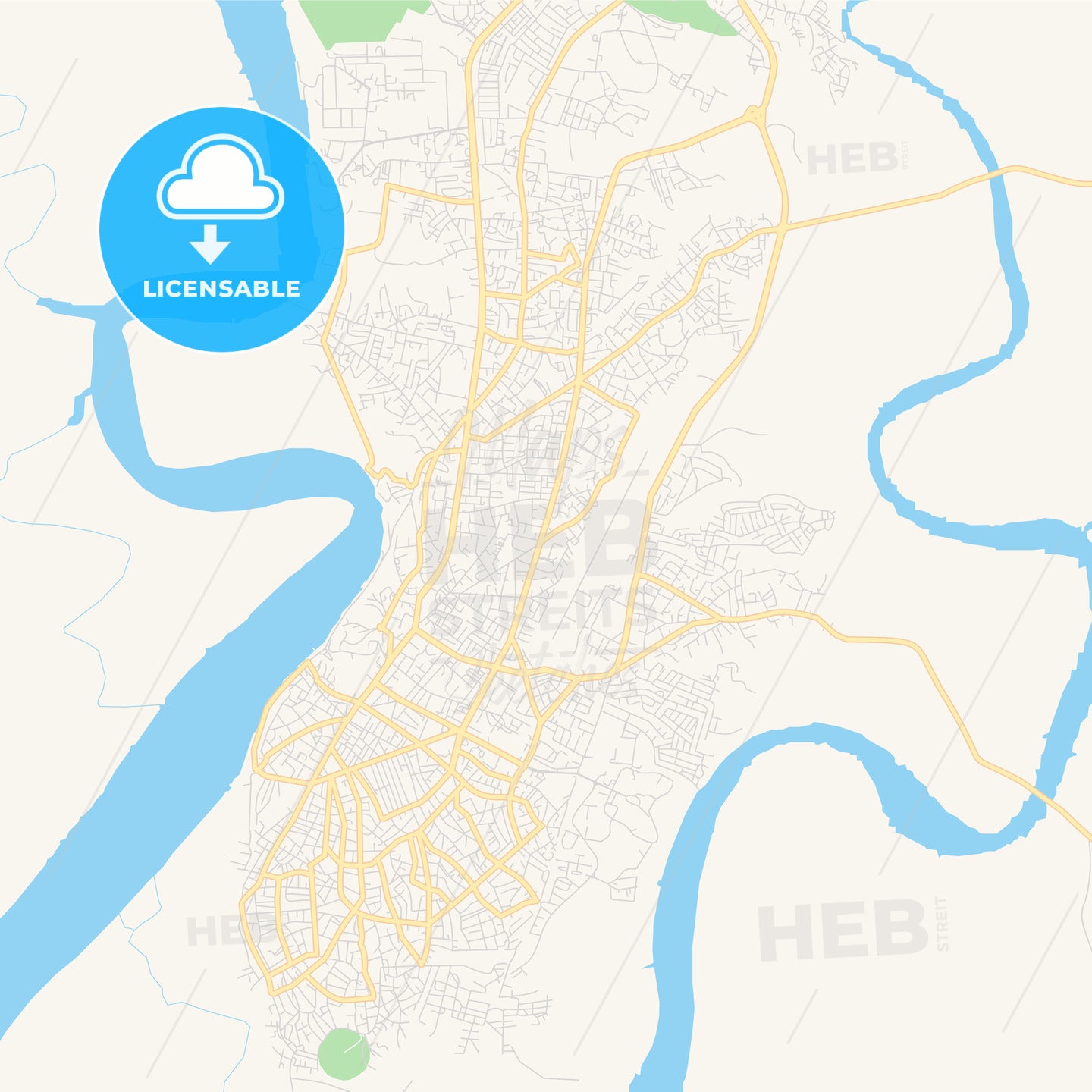Printable street map of Calabar, Nigeria