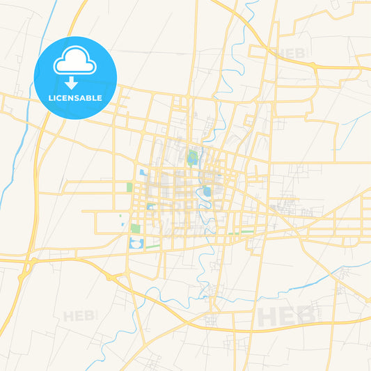 Printable street map of Cangzhou, China