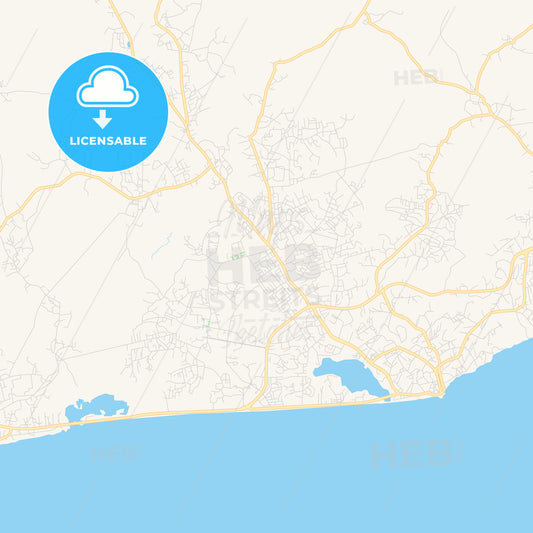 Printable street map of Cape Coast, Ghana