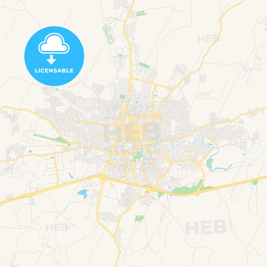 Printable street map of Caruaru, Brazil