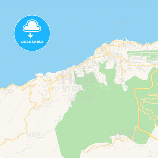 Printable street map of Catia La Mar, Venezuela