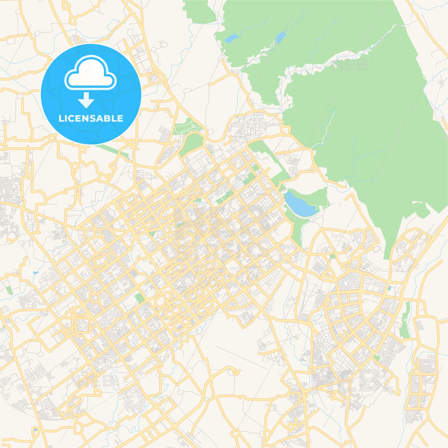 Printable street map of Chandigarh, India