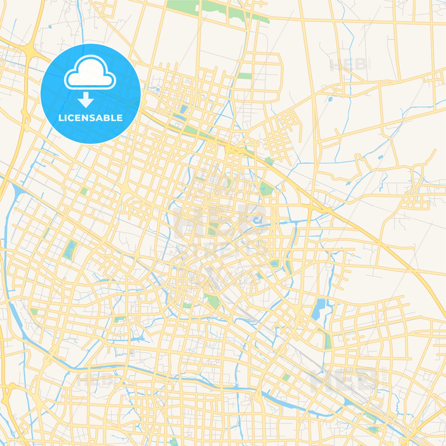 Printable street map of Changzhou, China