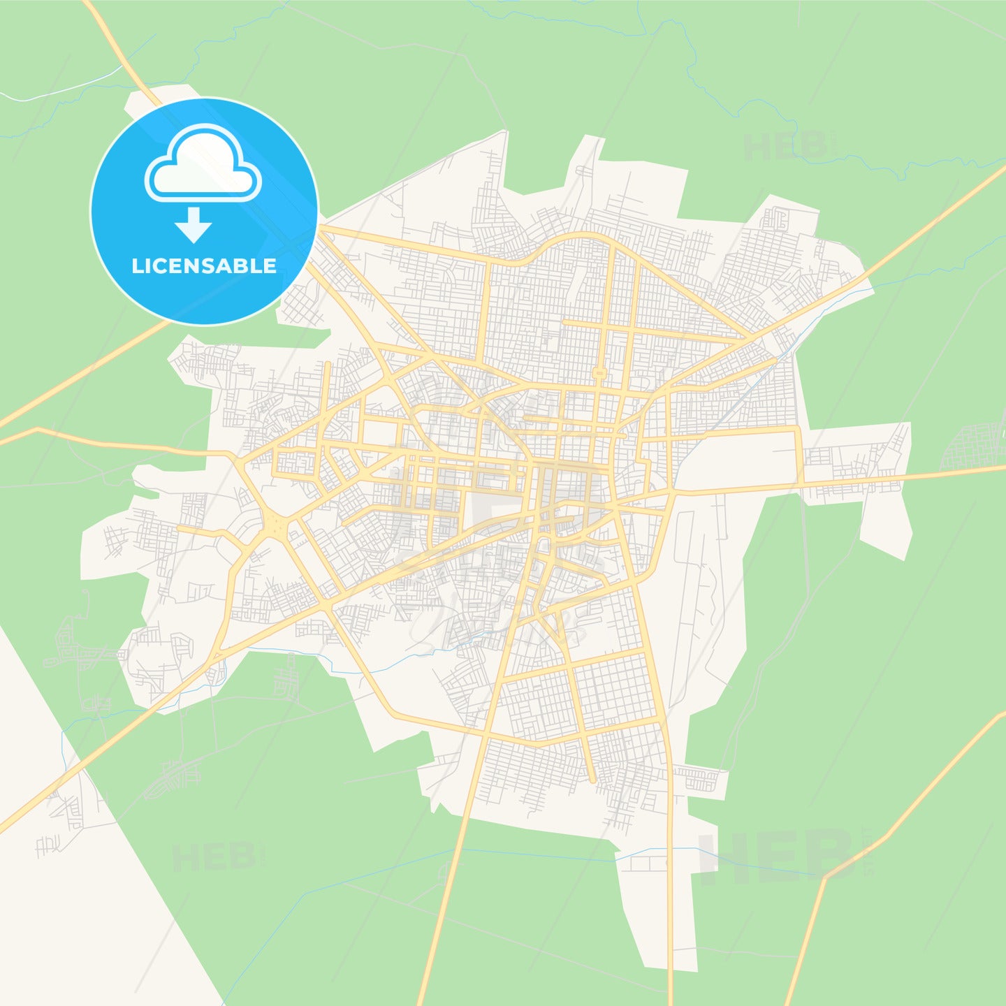 Printable street map of Chiclayo, Peru