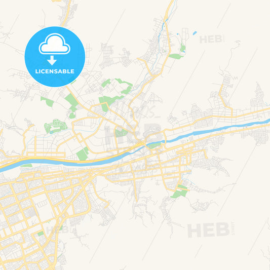 Printable street map of Chosica, Peru