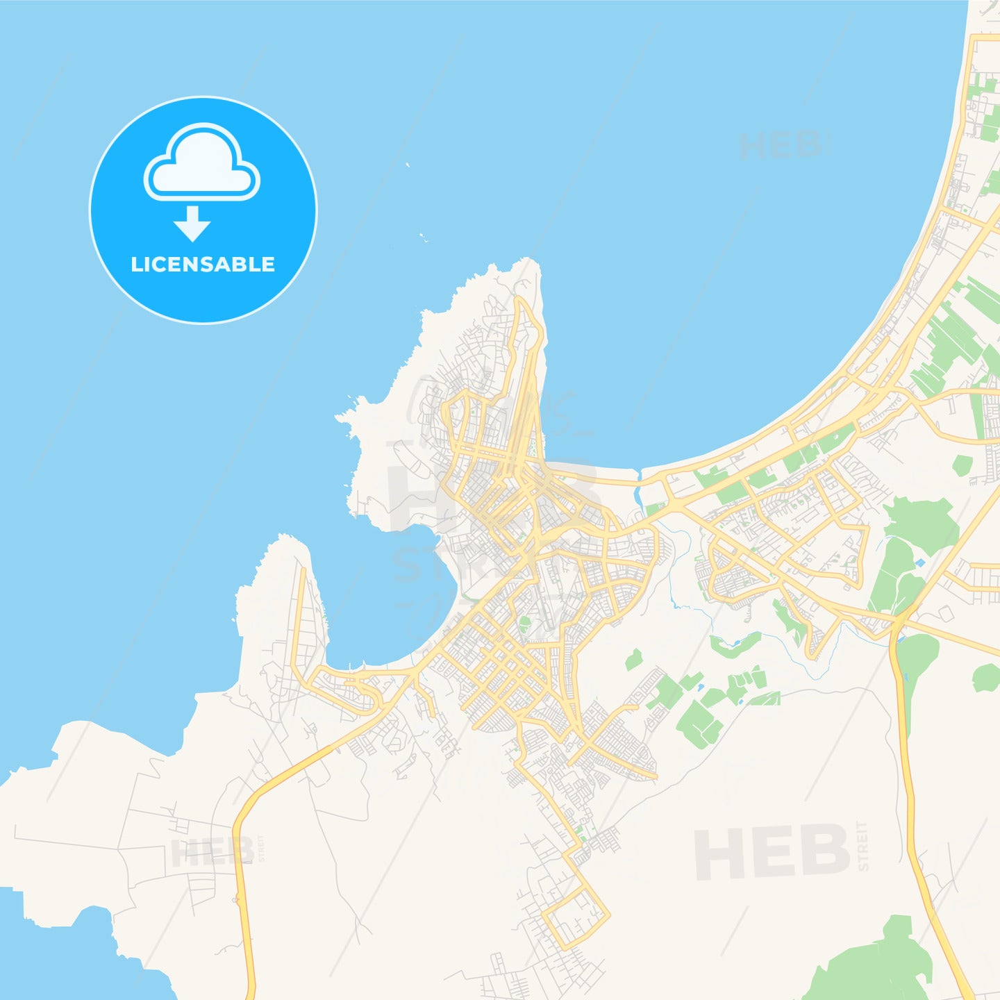 Printable street map of Coquimbo, Chile