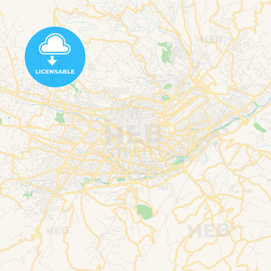 Printable street map of Cuenca, Ecuador