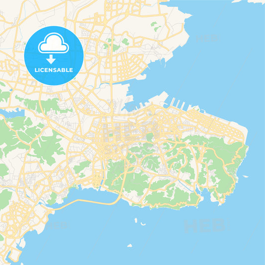 Printable street map of Dalian, China