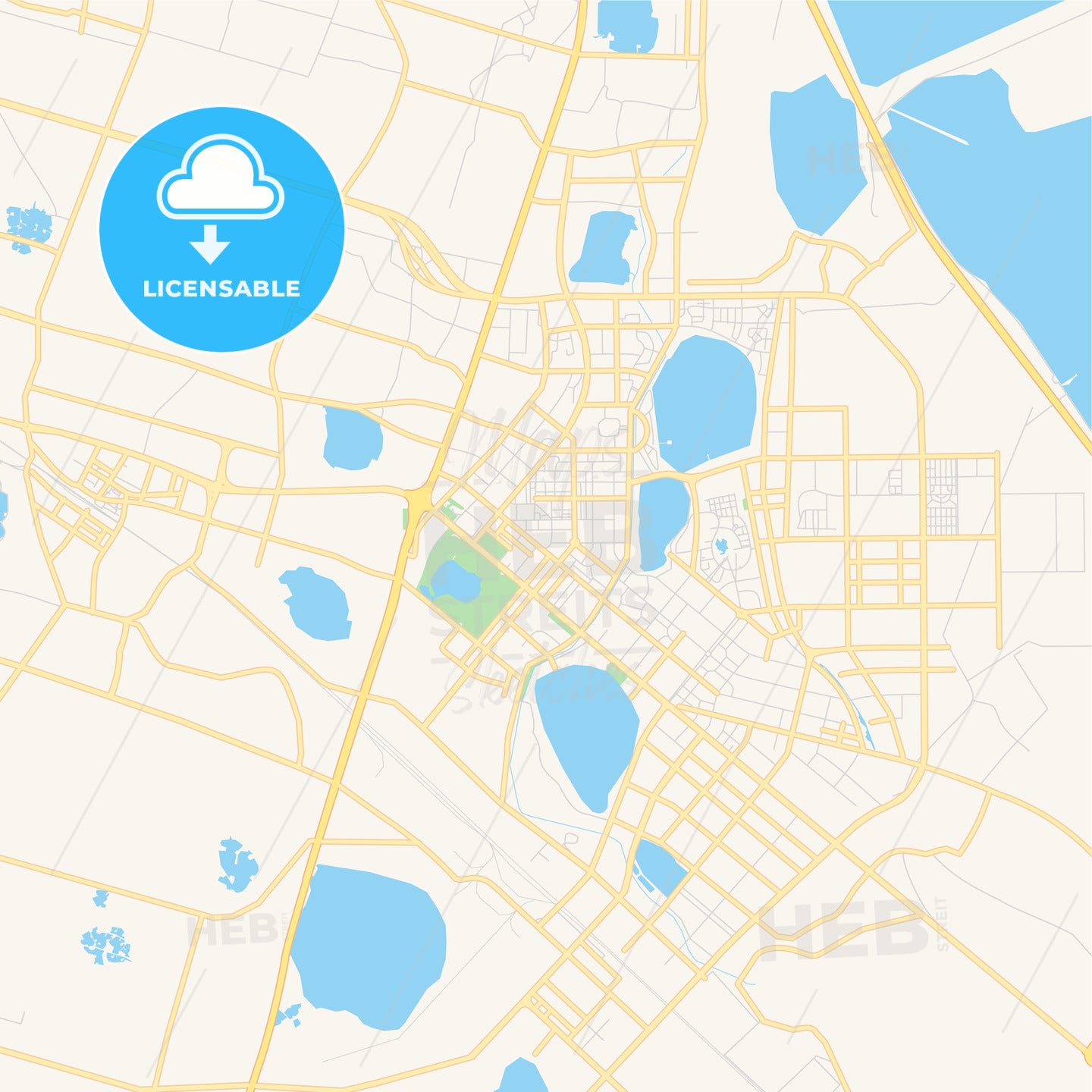 Printable street map of Daqing, China