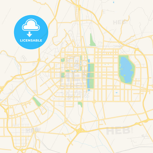 Printable street map of Datong, China