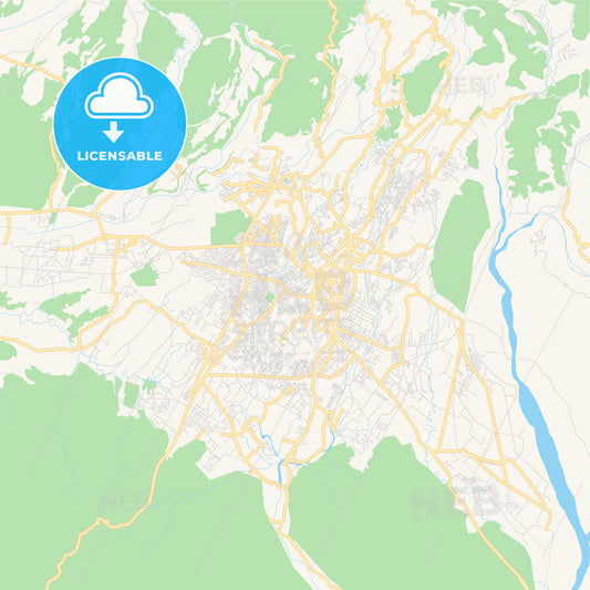 Printable street map of Dehradun, India