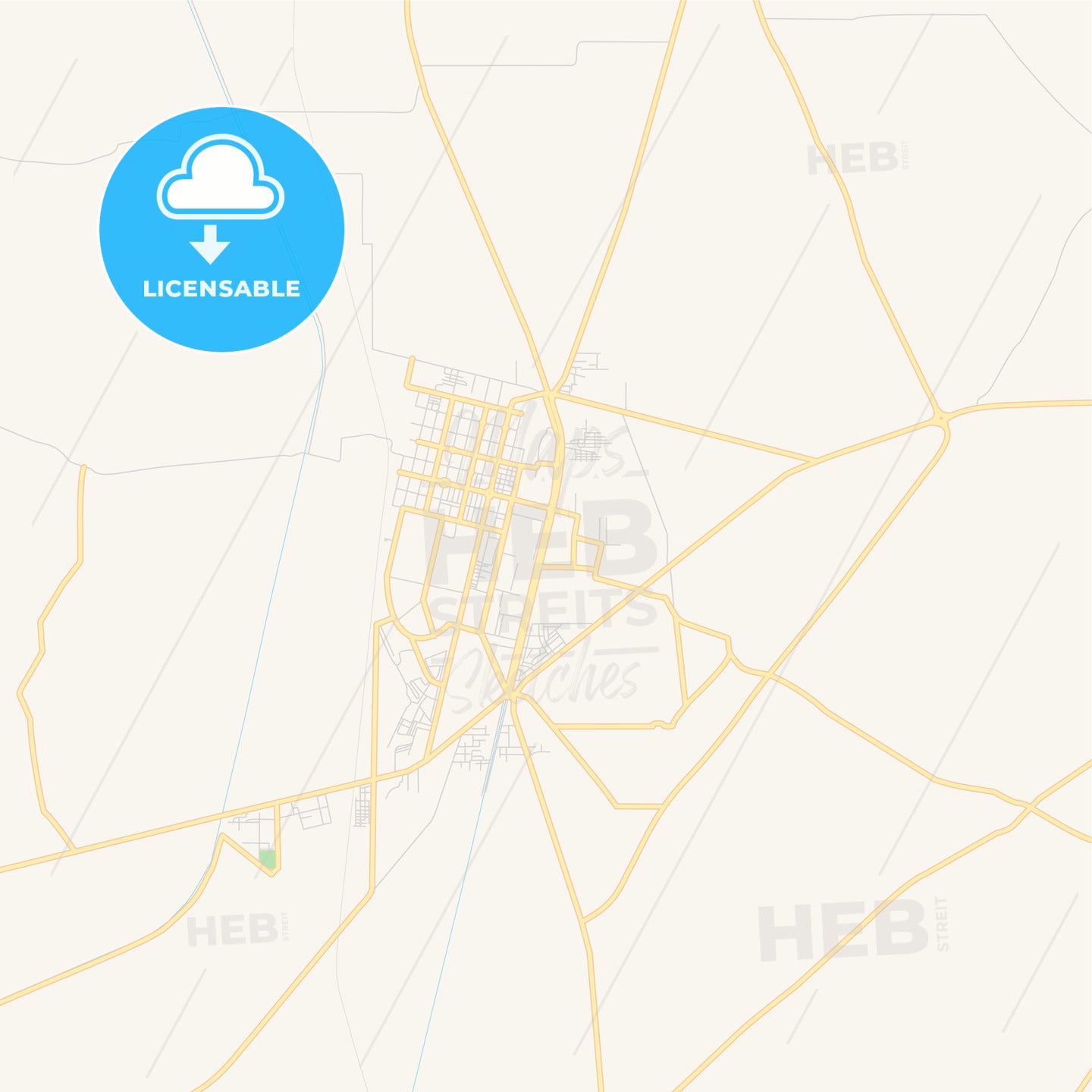 Printable street map of Dera Ghazi Khan, Pakistan