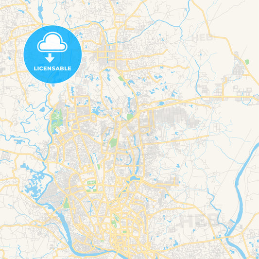 Printable street map of Dhaka, Bangladesh