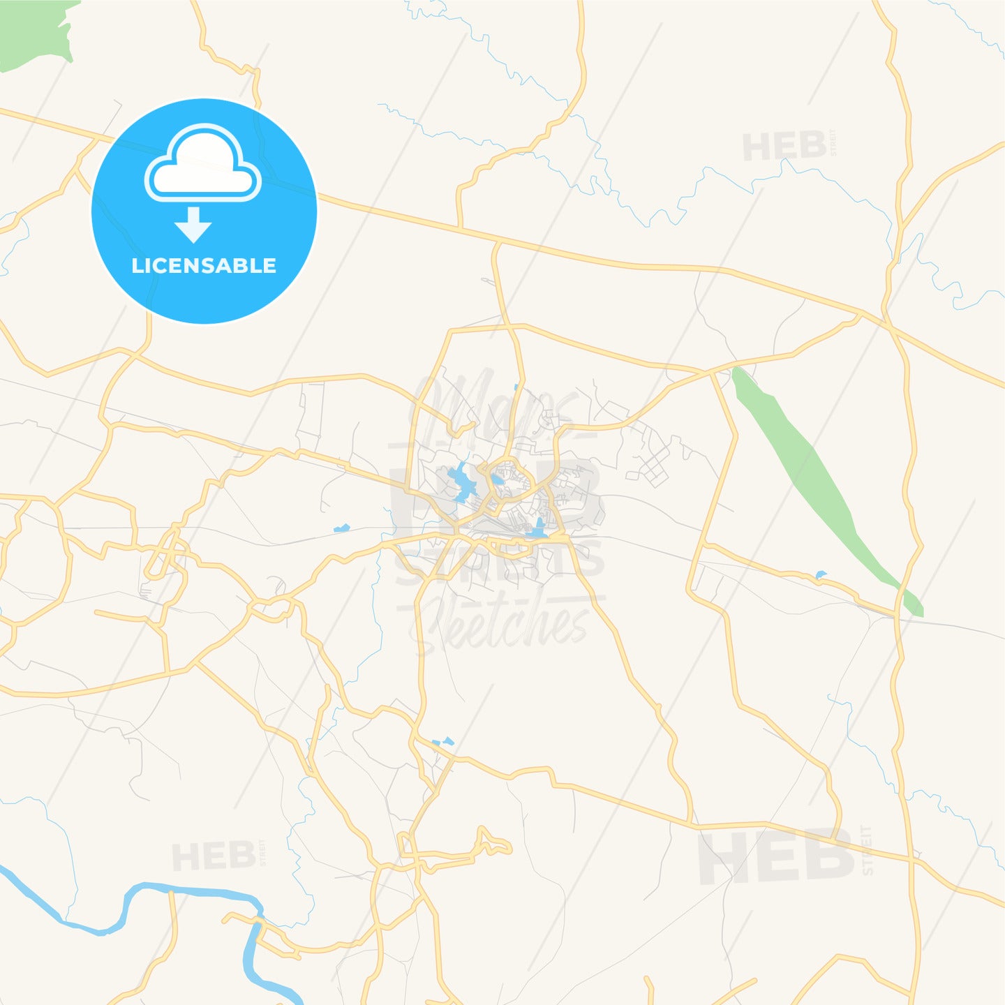 Printable street map of Dhanbad, India