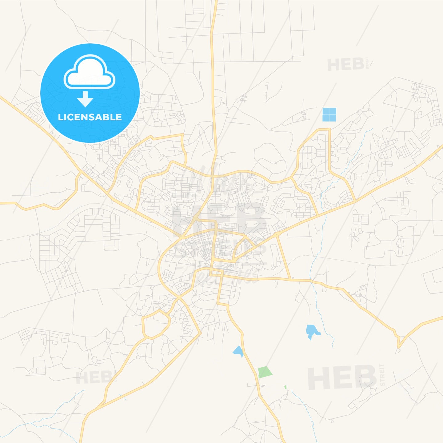 Printable street map of Dodoma, Tanzania