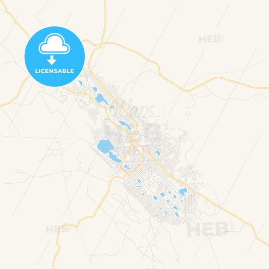 Printable street map of Dolisie, Republic Of The Congo