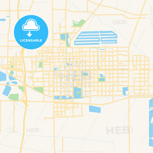 Printable street map of Dongying, China