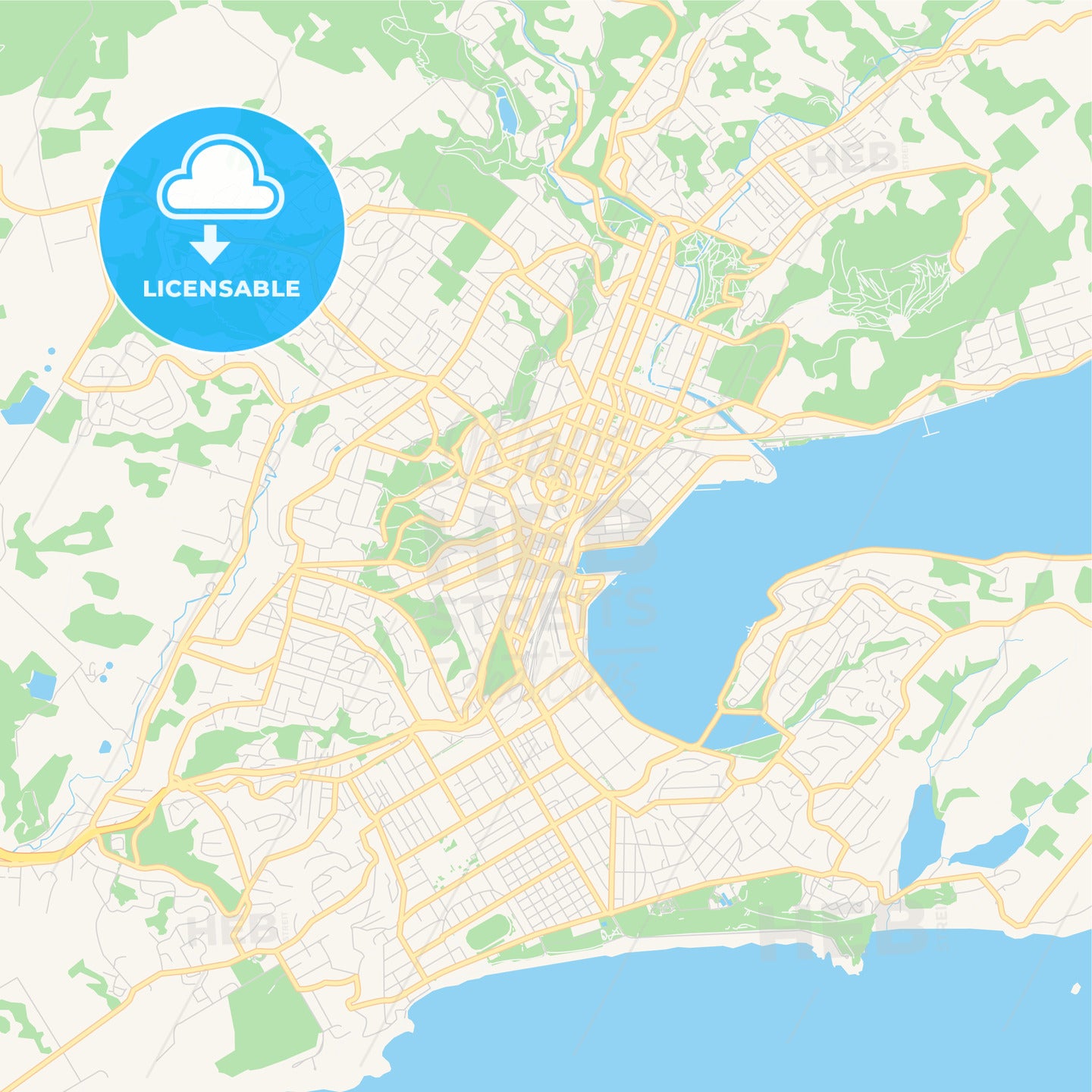 Printable street map of Dunedin, New Zealand