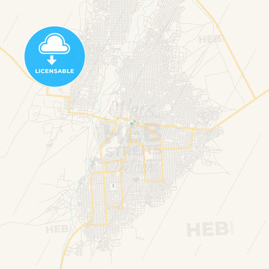 Printable street map of El Fasher, Sudan