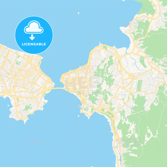 Printable street map of Florianopolis, Brazil