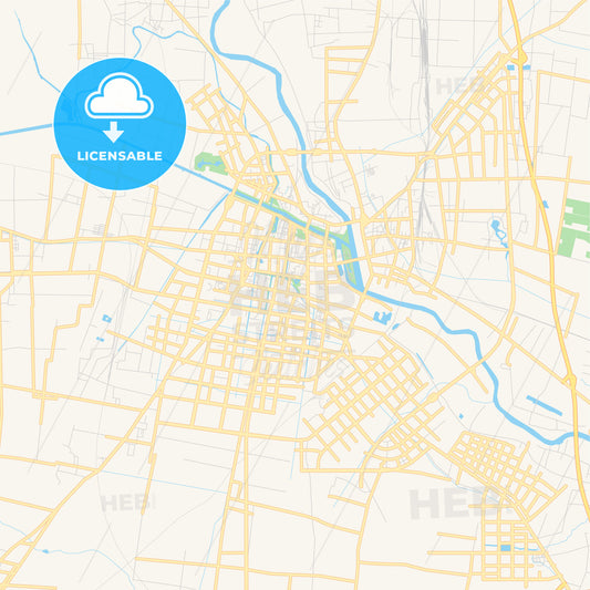 Printable street map of Fuyang, China