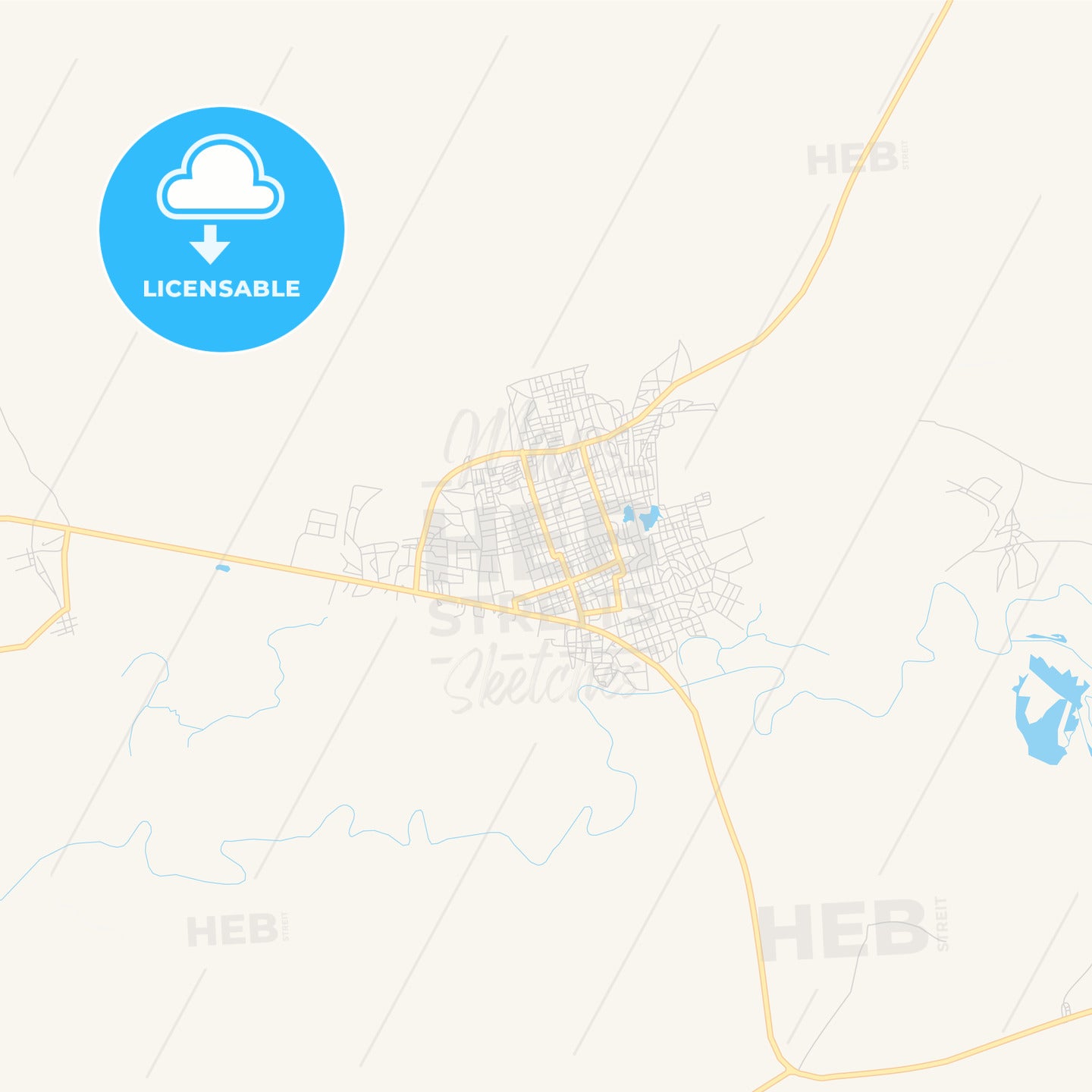 Printable street map of Gashua, Nigeria