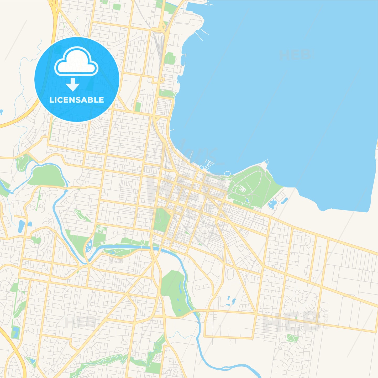 Printable street map of Geelong, Australia - HEBSTREITS