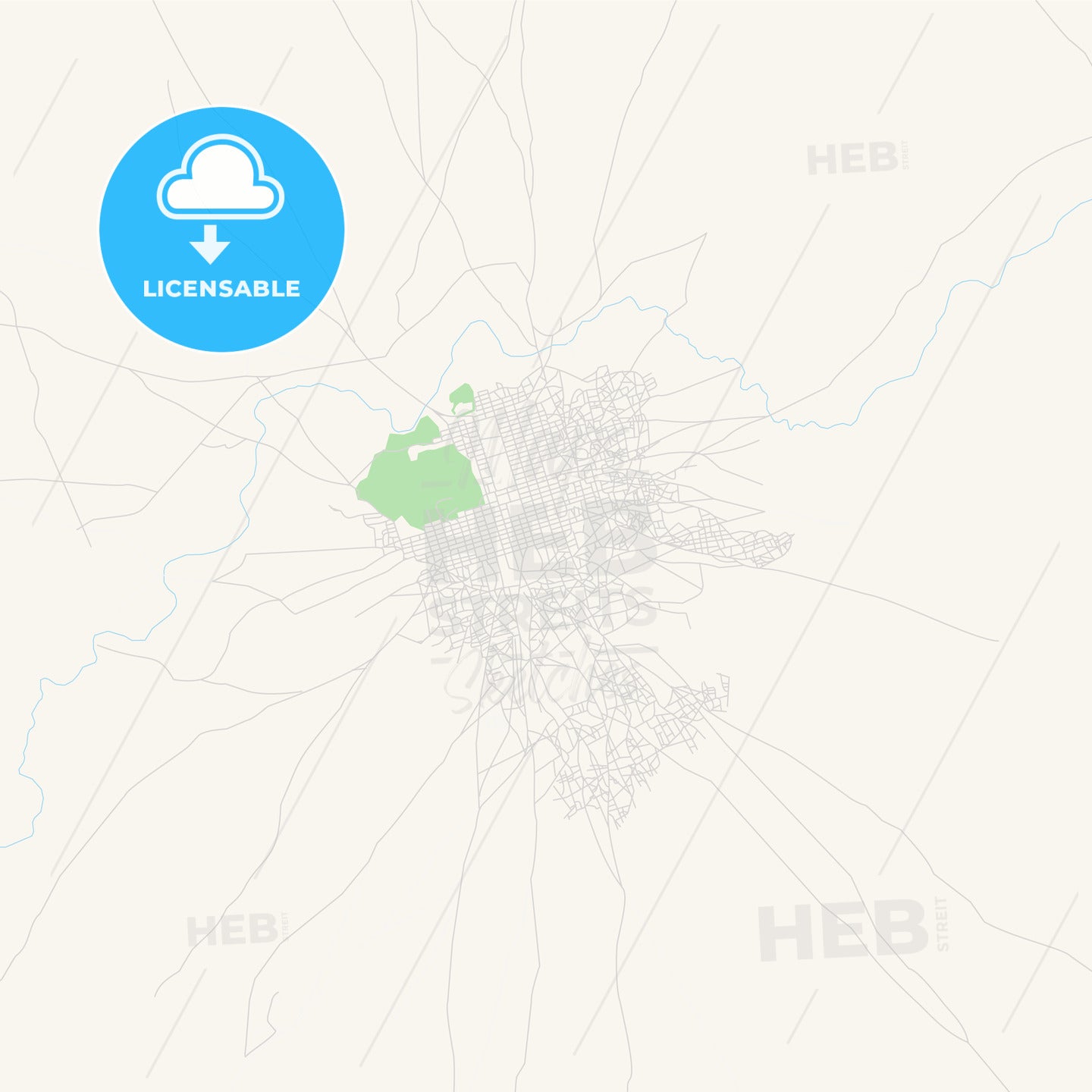 Printable street map of Gereida, Sudan