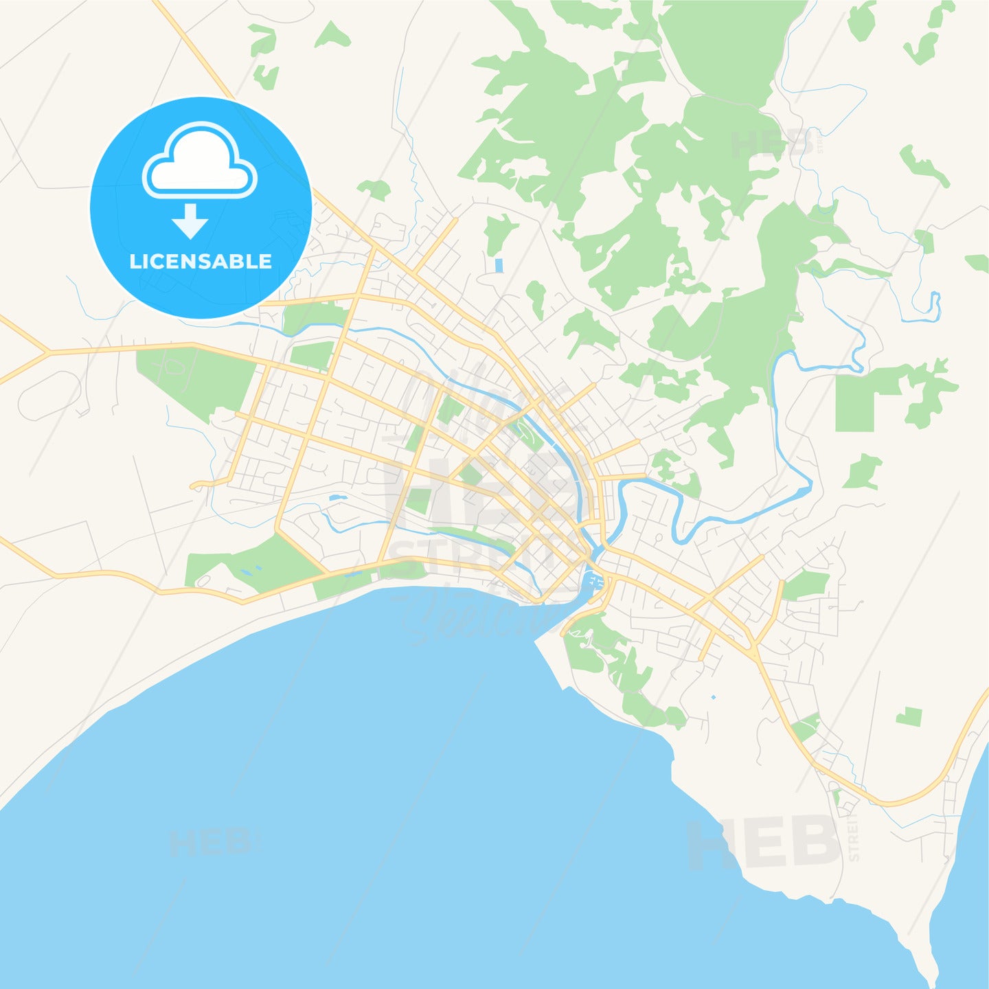 Printable street map of Gisborne, New Zealand