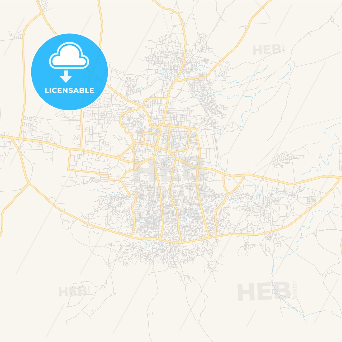 Printable street map of Gombe, Nigeria