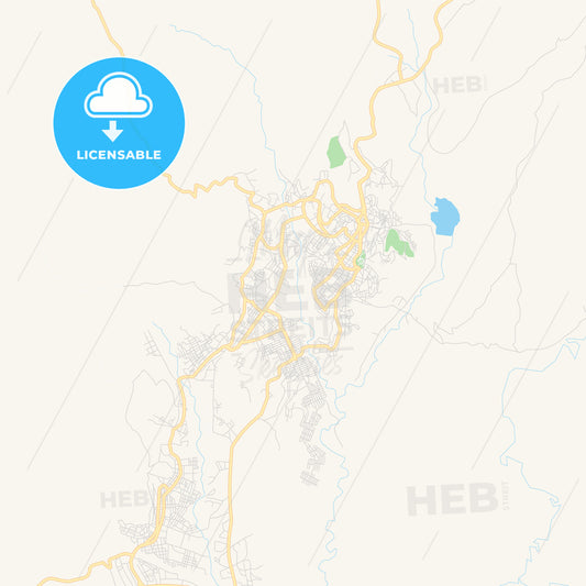 Printable street map of Gondar, Ethiopia