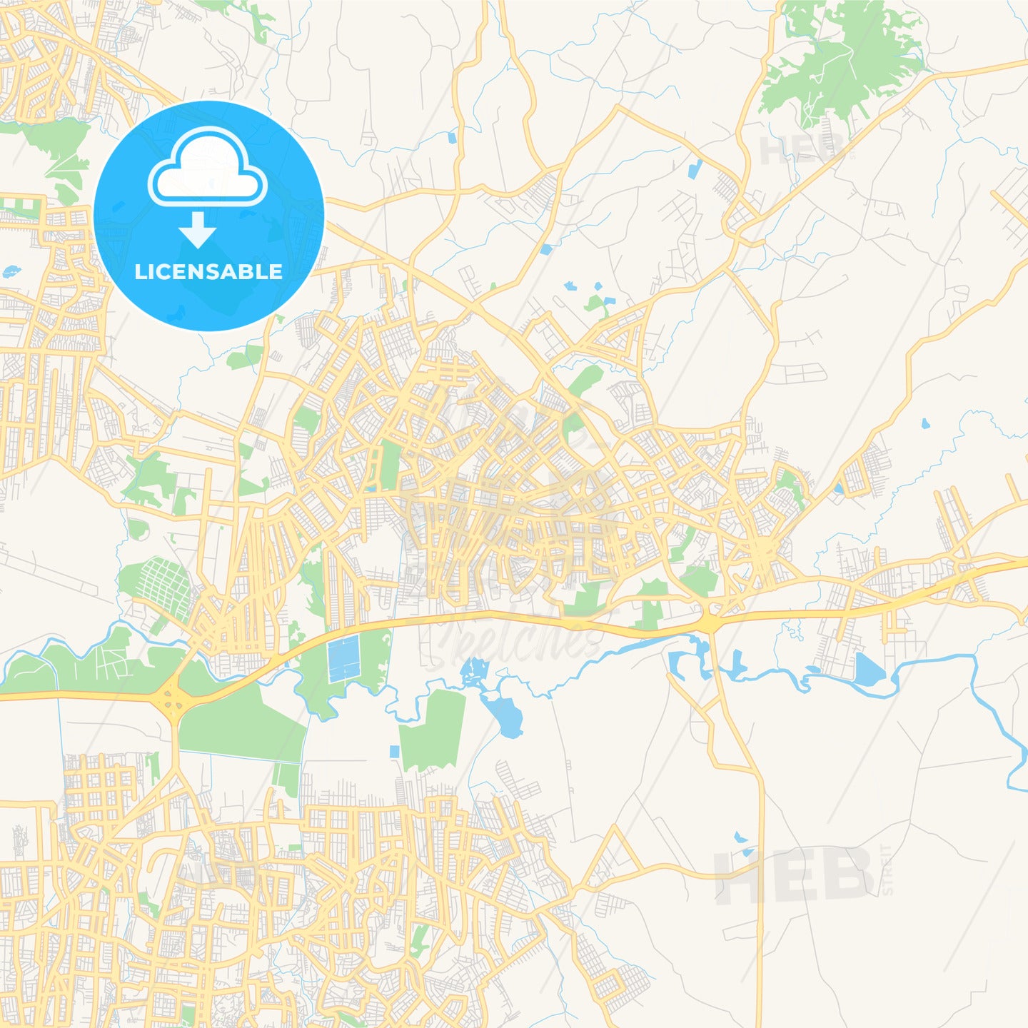 Printable street map of Gravatai, Brazil