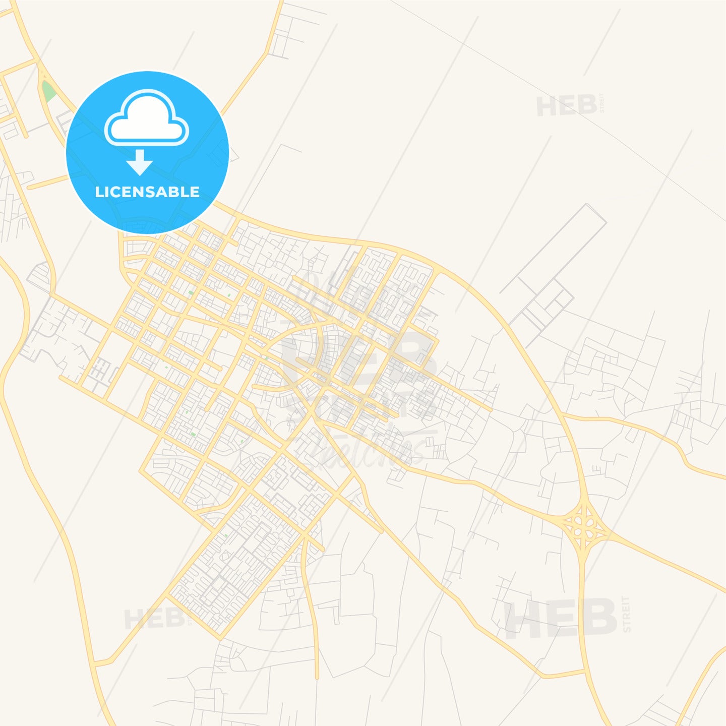 Printable street map of Gurayat, Saudi Arabia
