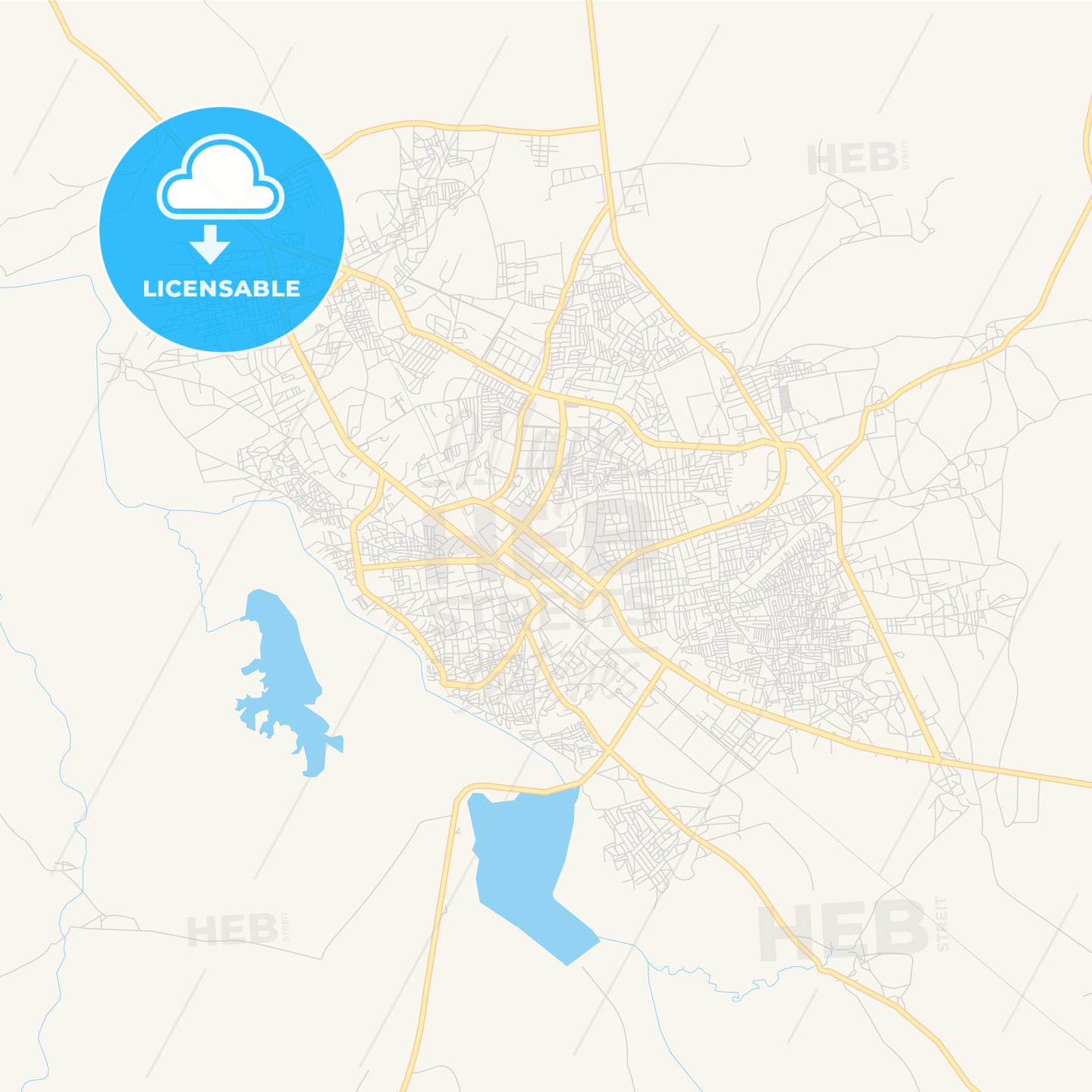Printable street map of Gusau, Nigeria