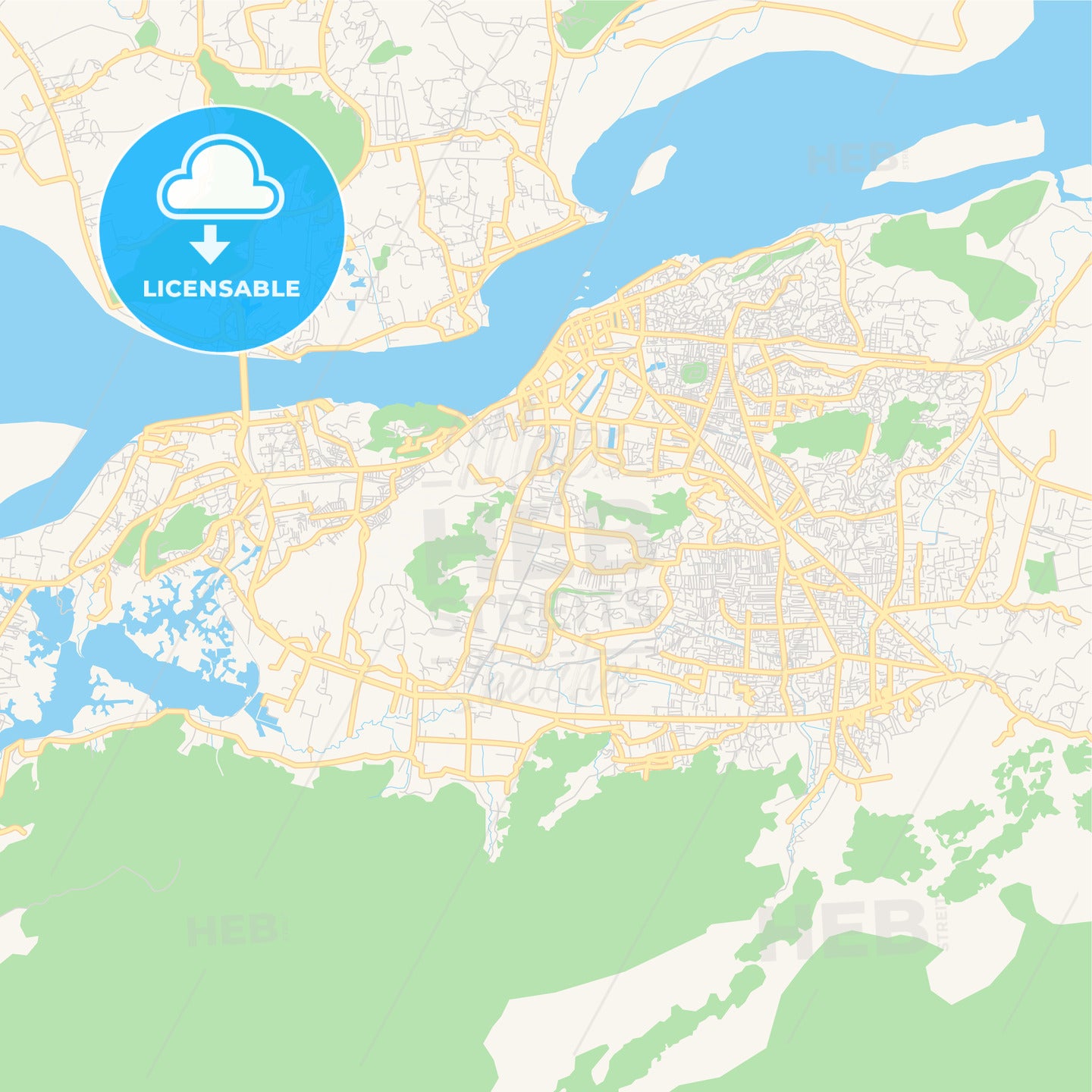 Printable street map of Guwahati, India