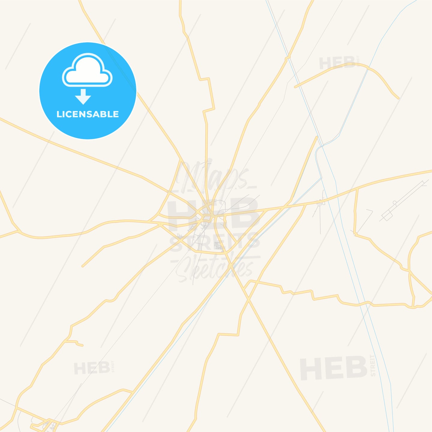 Printable street map of Hafizabad, Pakistan