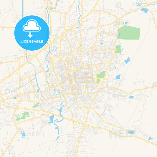 Printable street map of Hat Yai, Thailand