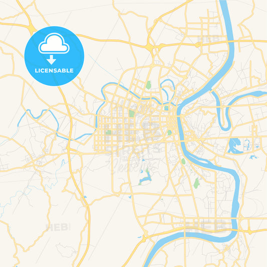 Printable street map of Hengyang, China